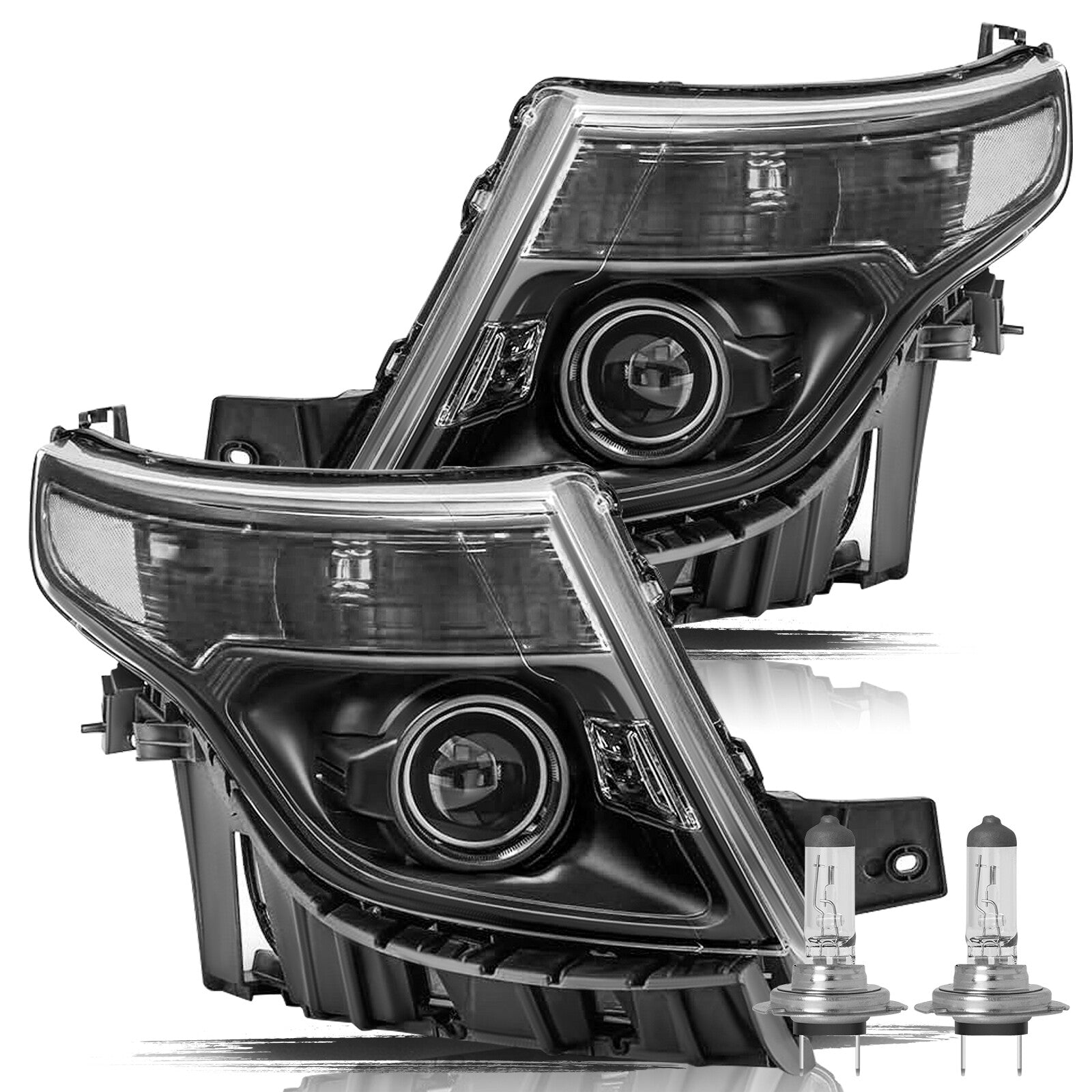 For 2011 2013 2014 2015 Ford Explorer Halogen Projector Headlight Set W/bulb