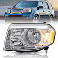 For 2009 2010 2011 Honda Pilot 4Dr Chrome Amber Left Driver Side Headlight