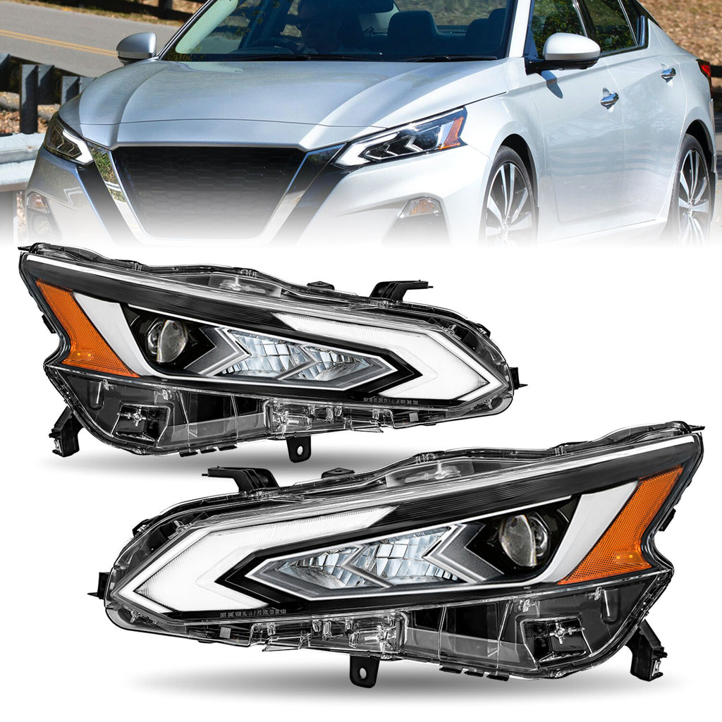 For 2019 2020 2021 2022 Nissan Altima LED DRL Headlights Assembly Headlamps Pair