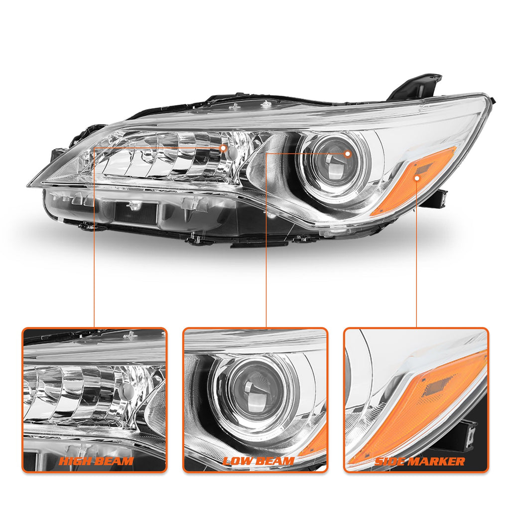 Headlights Headlamp For 2015 2016 2017 Toyota Camry LE SE XLE XSE Projector Pair