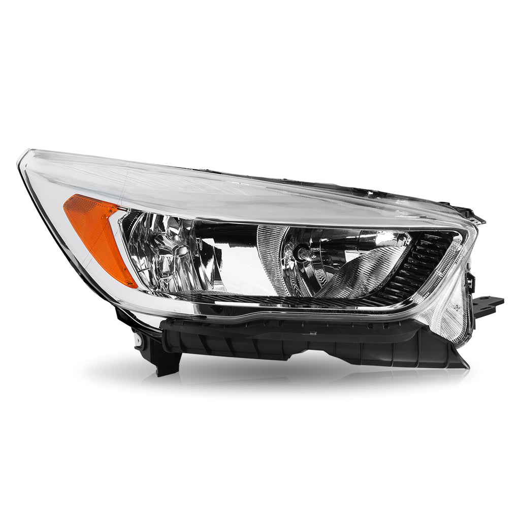 For 2017-2019 Ford Escape Halogen w/o LED DRL Chrome Headlights Headlamps L+R