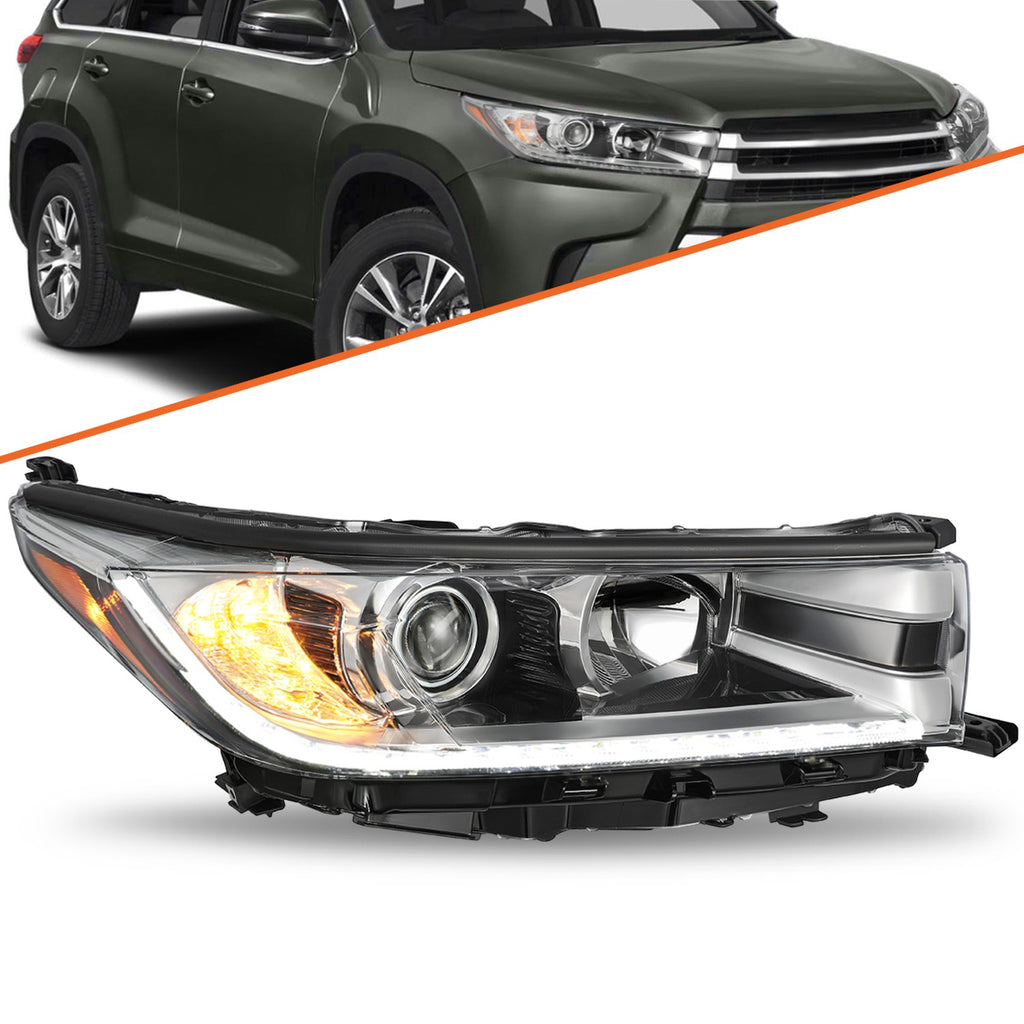 For 2017 2018 2019 Toyota Highlander SE w/ LED DRL Headlights L+R Headlamp Pair