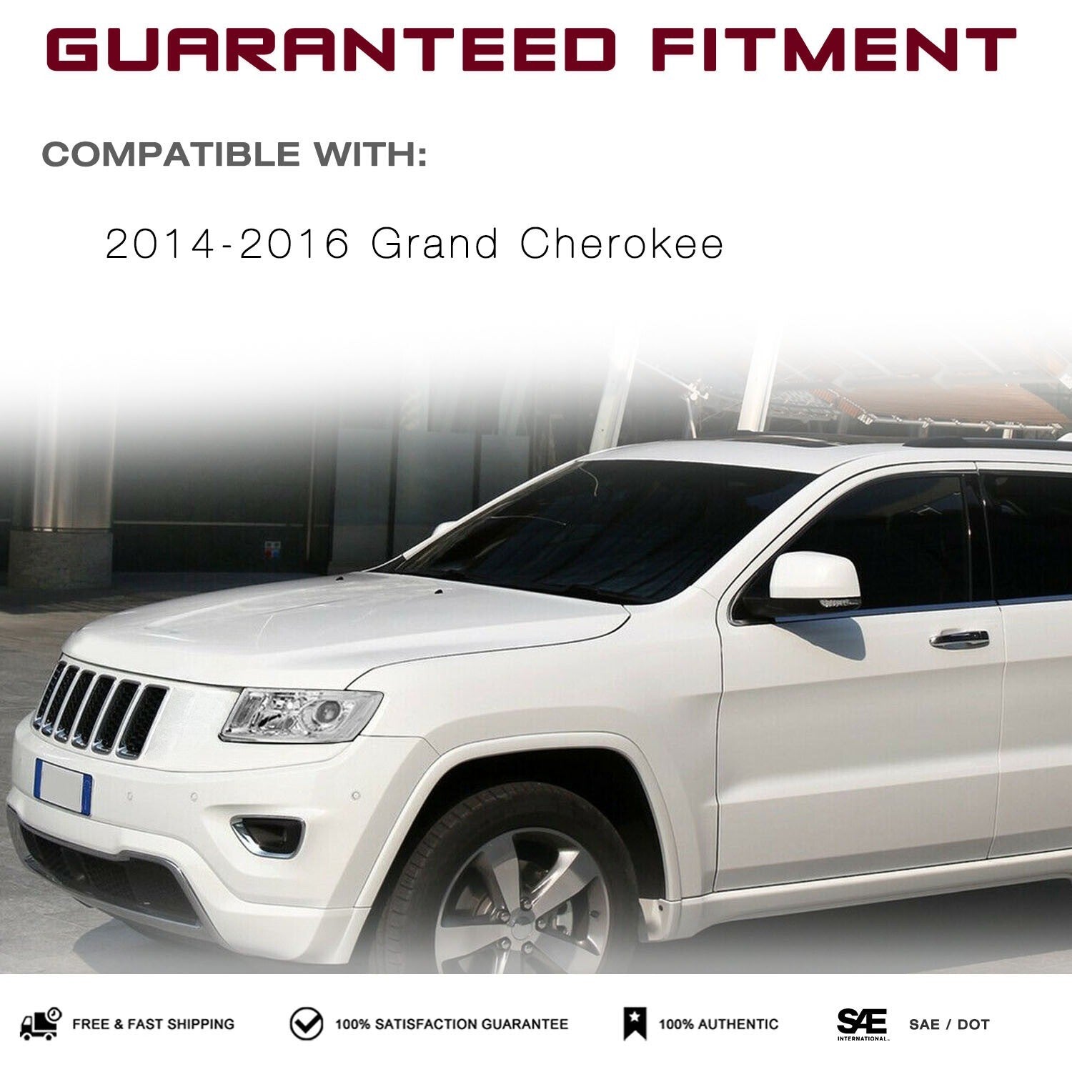 Chrome For 2014-2016 Jeep Grand Cherokee Projector Headlights Left+Right pairs