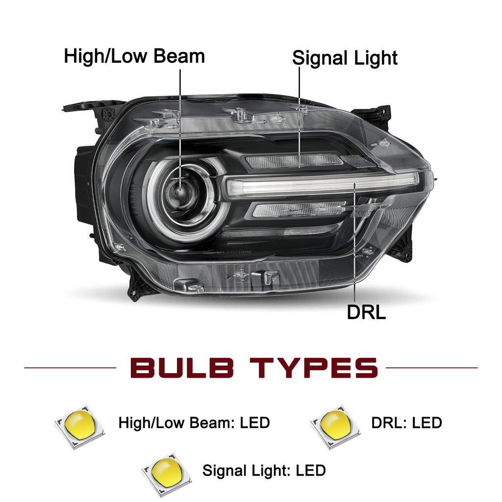 For 2021-2024 Ford Bronco Sport w/ LED Signature Projector Headlights LH+RH Pair