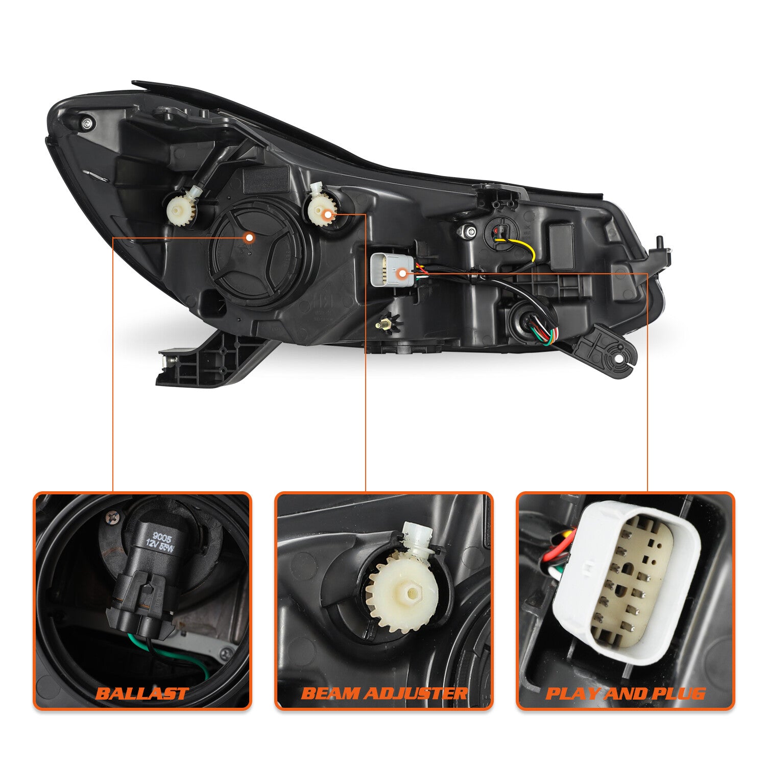 For 2017-2022 Chevy Trax Projector Headlights Headlamps w/ LED DRL Left & Right