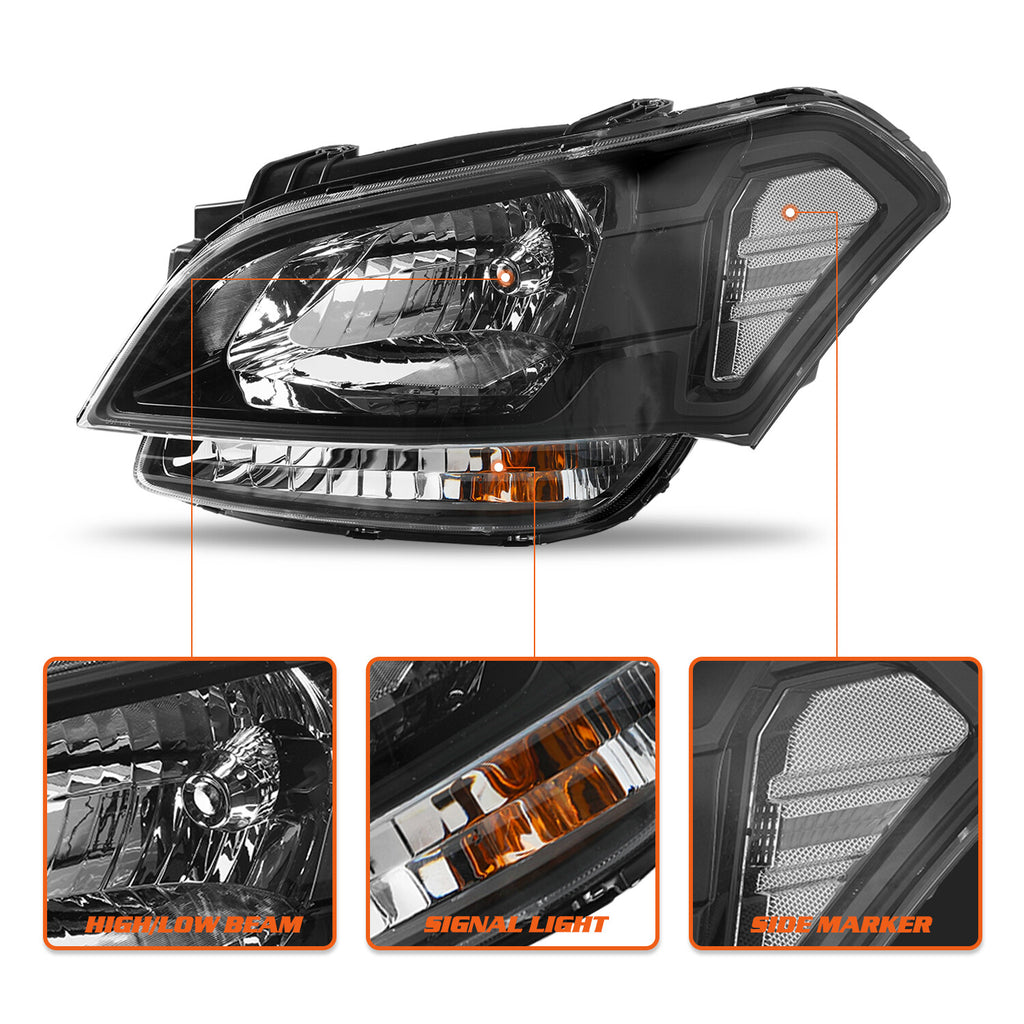 Kia Soul Black Headlights For 2010-2011 Headlamp Halogen Left+Right Side 10-11