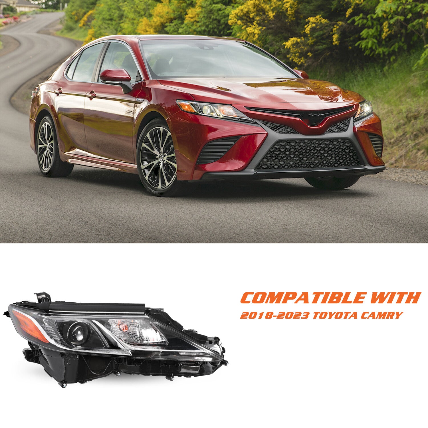 LED Projector Headlight for 2018-2023 Toyota Camry L LE SE Right Passenger Side