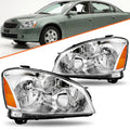 For 2005-2006 Nissan Altima Sedan 4Dr Chrome Headlights Assembly Headlamps Pair