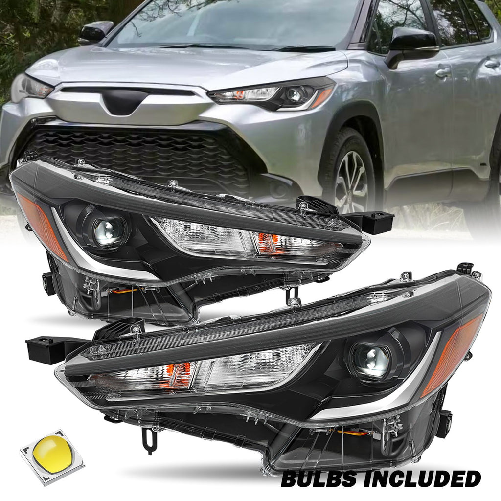 For 2022 2023 Toyota Corolla Cross L LE LED Headlight Left & Right Side Pair