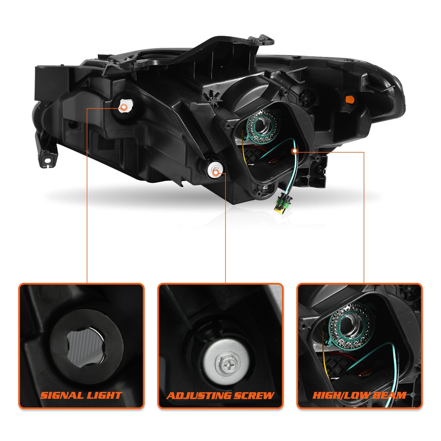 HID/Xenon Headlight for 2018-2021 Chevy Traverse Projector Headlamp w/ LED DRL