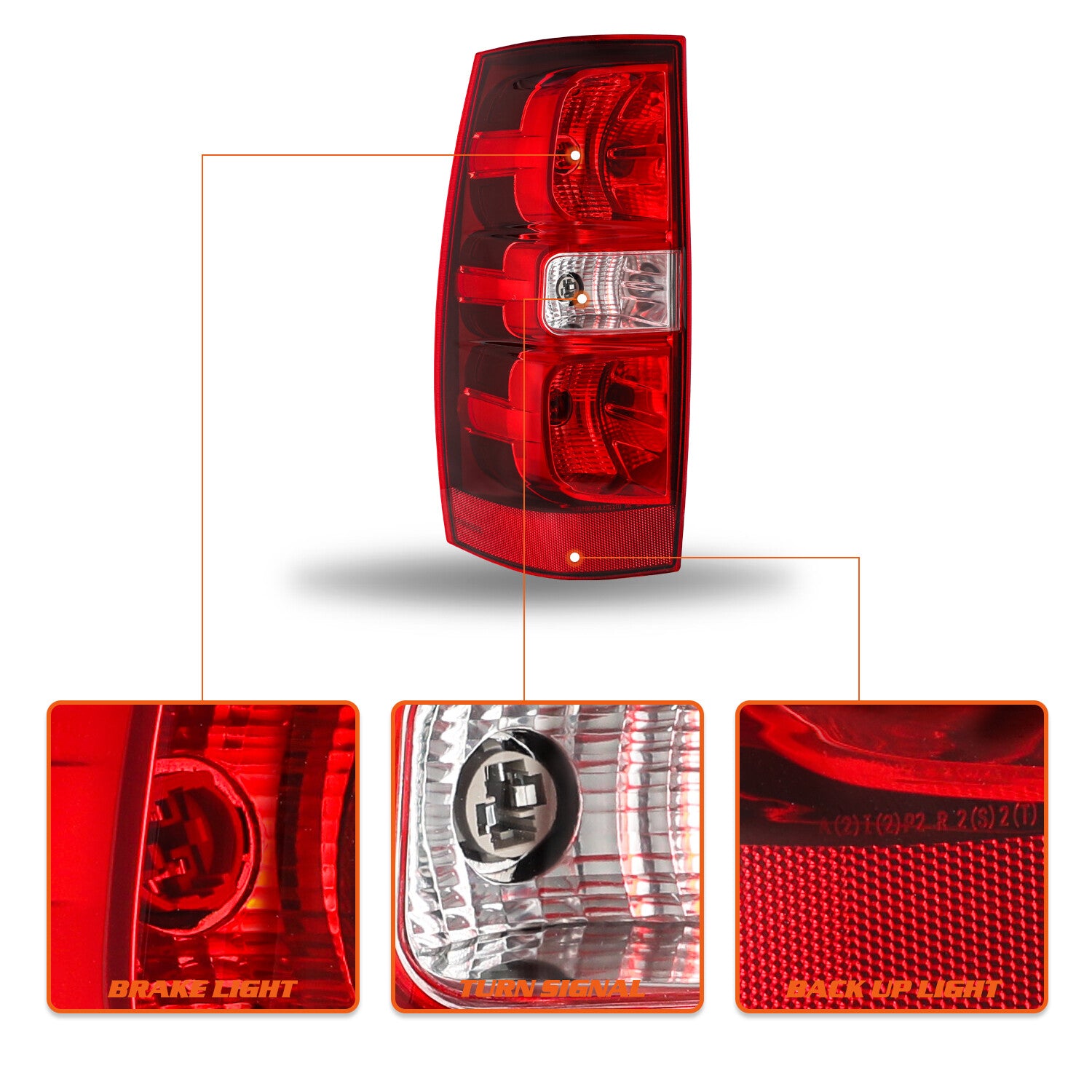 For 2007-2014 Chevy Avalanche Suburban Tahoe Chrome Amber Headlight+Tail Light