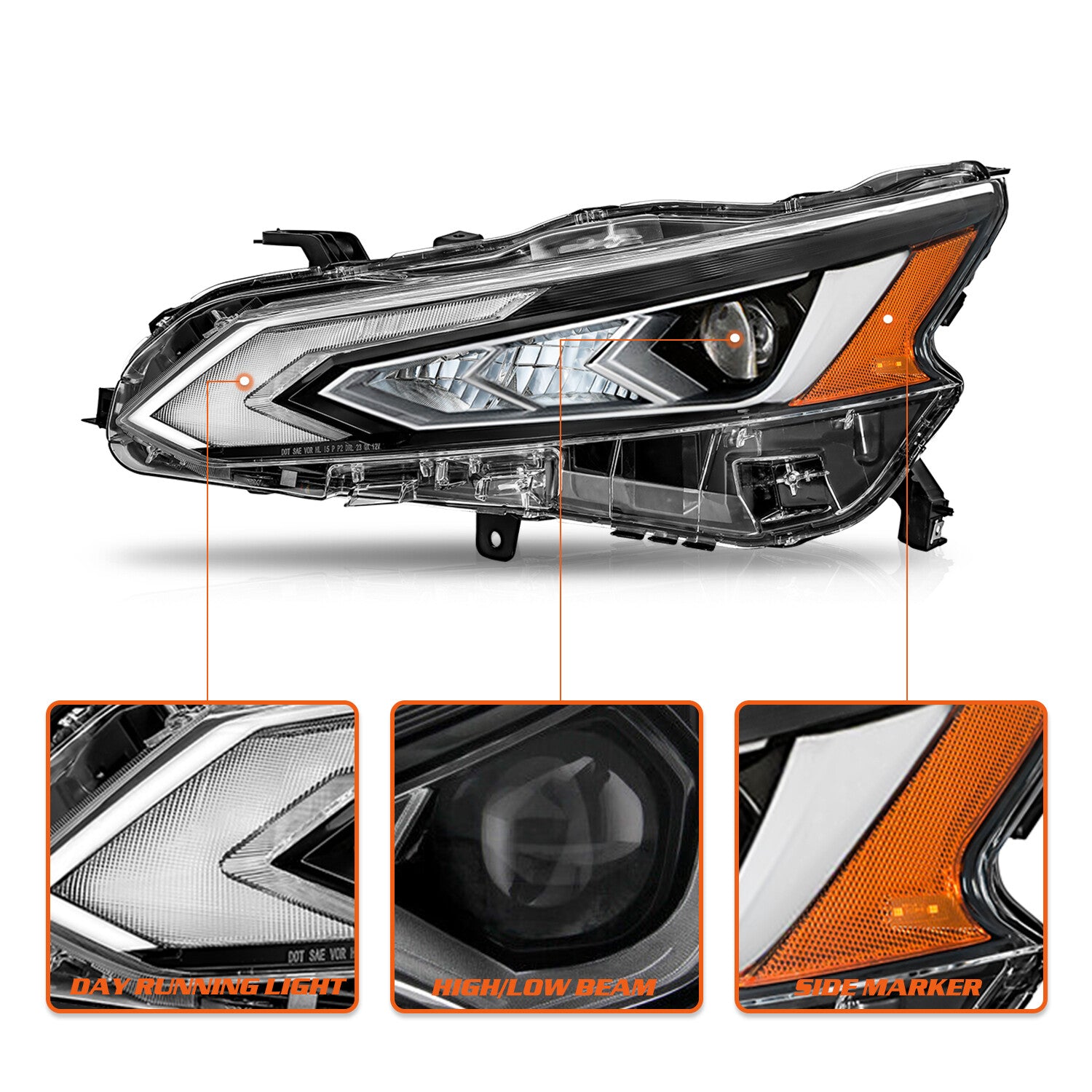 For 2019-2022 Nissan Altima Full LED LH Driver Side Headlight Headlamp Assembly