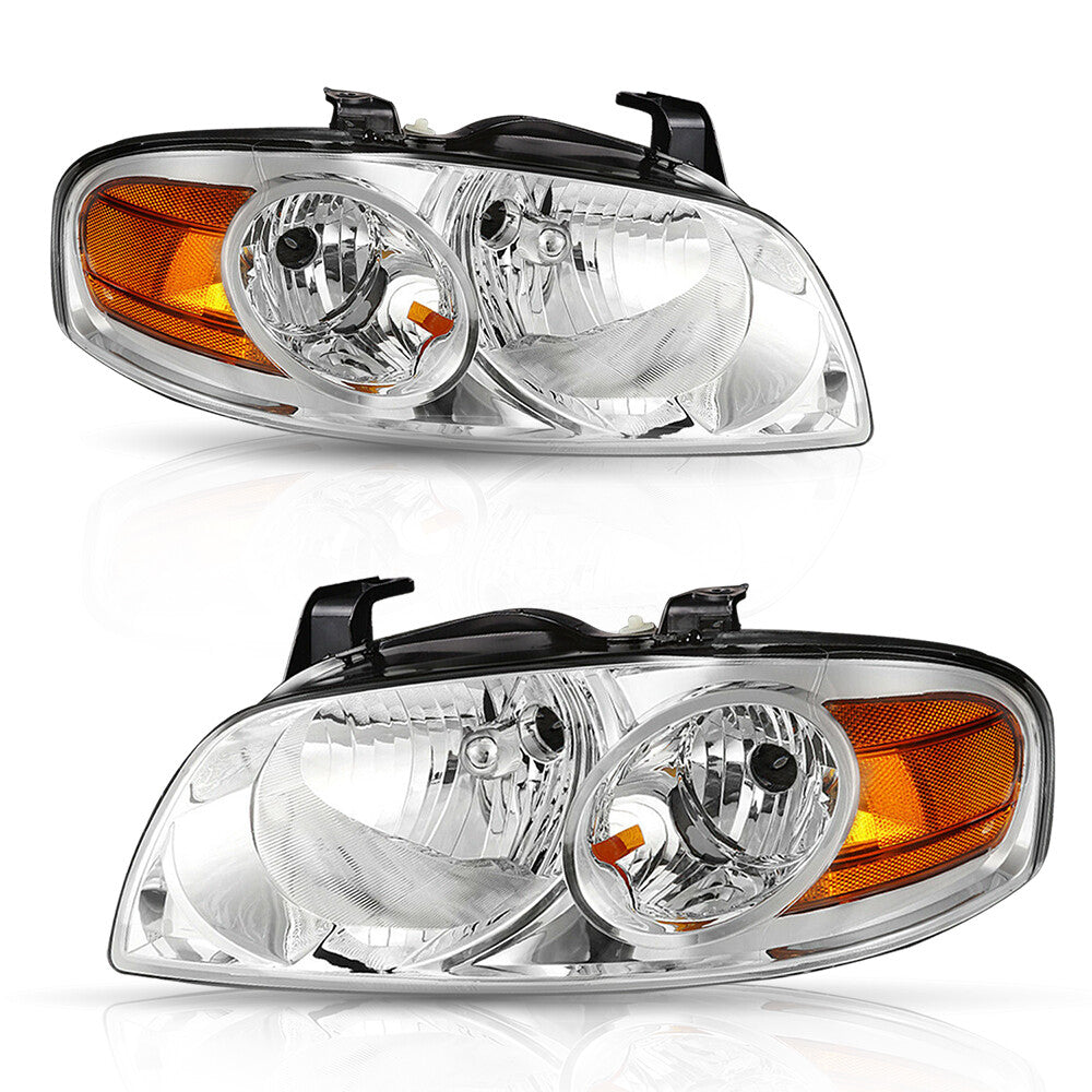 For 2004 2005 2006 Nissan Sentra Sedan Chrome Headlights Left+Right 04 05 06
