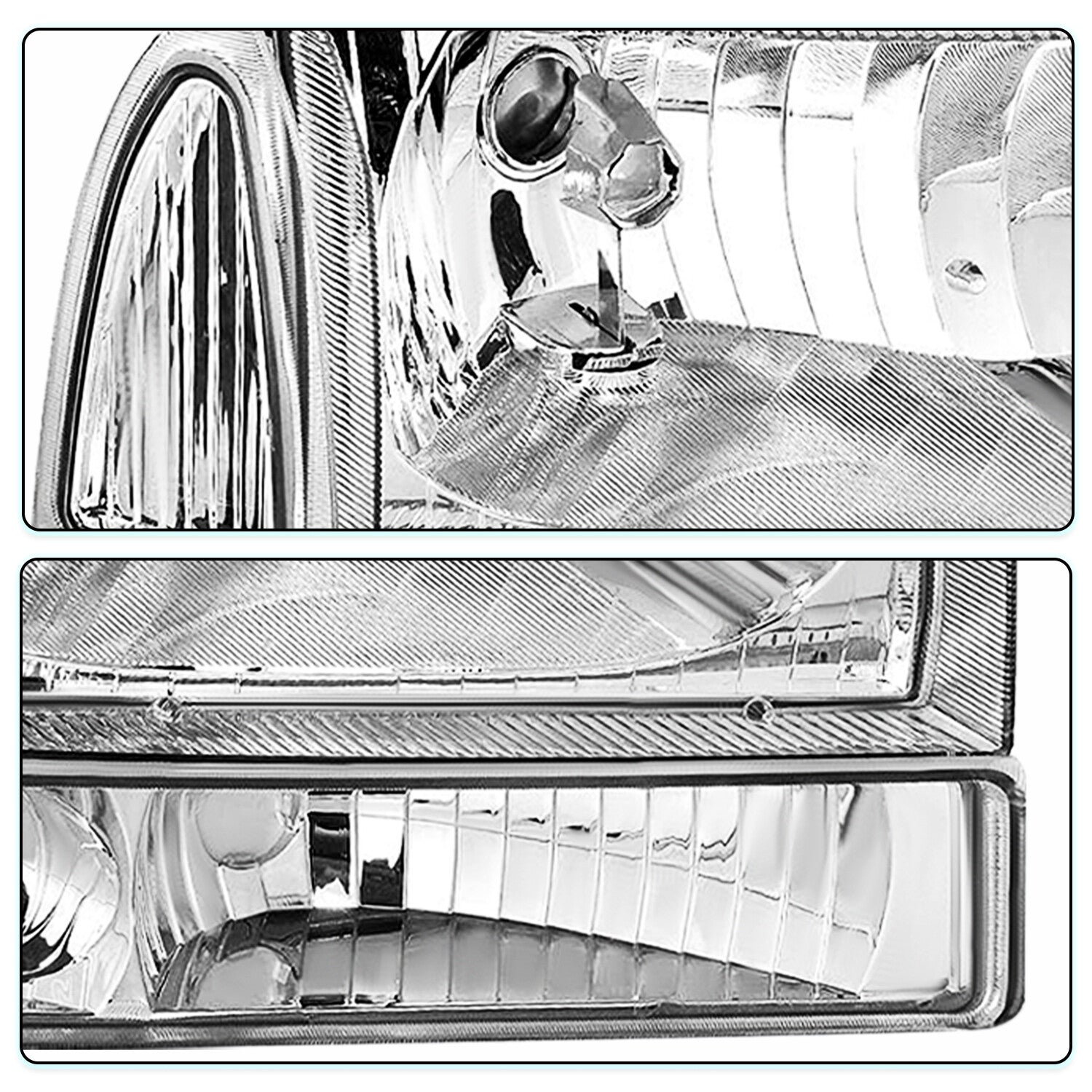 For 99-04 Ford Super Duty F250/350/450/550/ 00-04 Excursion Headlights 4PCS