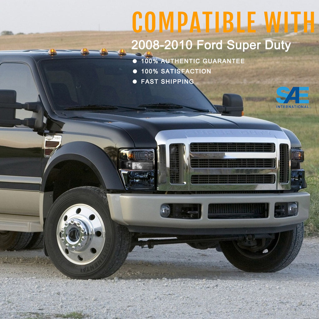For 2008-2010 Ford F250 F350 F450 F550 Super Duty Smoke Headlights lamps Set