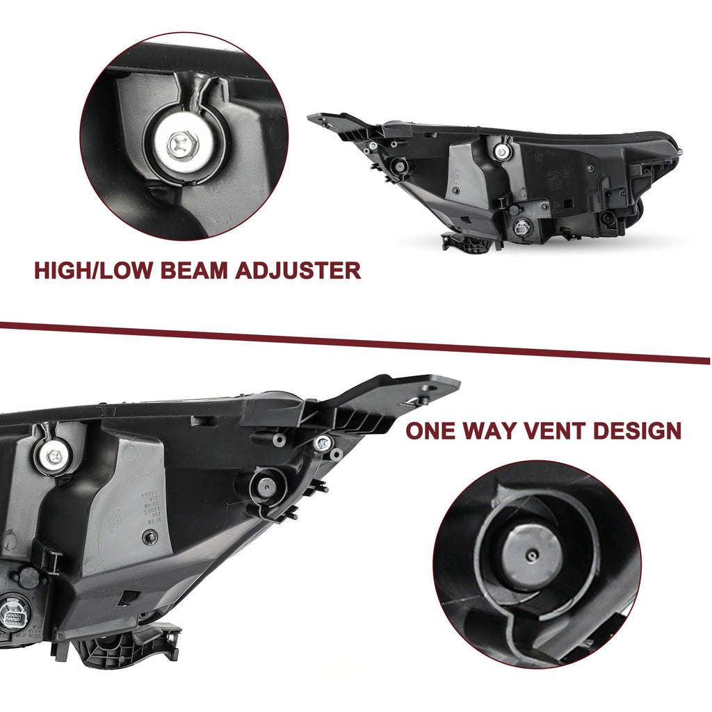 For 2017-2022 Honda CRV CR-V Full LED Black Amber Headlights Assembly Pair L+R