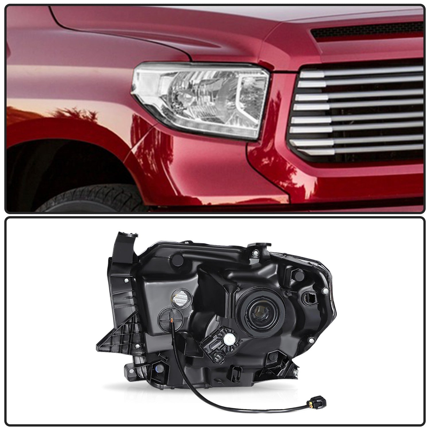 For 2014-2021 Toyota Tundra LED DRL Headlights Assembly Left&Right Pair Headlamp