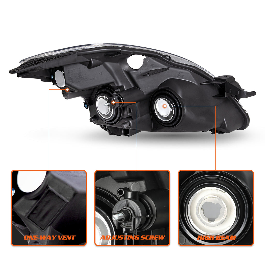 For 2007 2008 2009 Nissan Altima Sedan Halogen Headlights Assembly Headlamps L+R