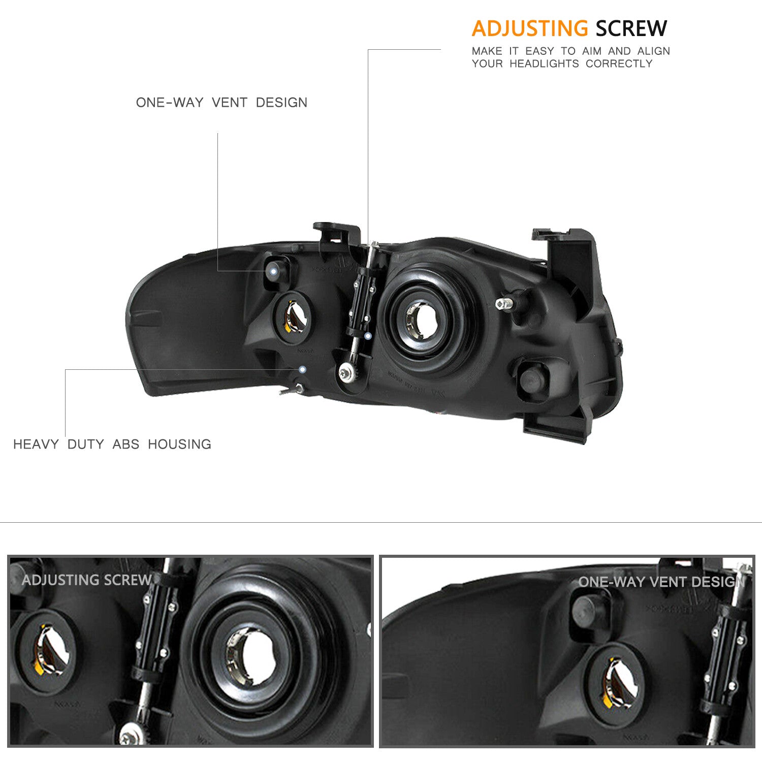 For 2004 2005 2006 Nissan Sentra SE-R Black Headlights Clear Corner Lamps Pair