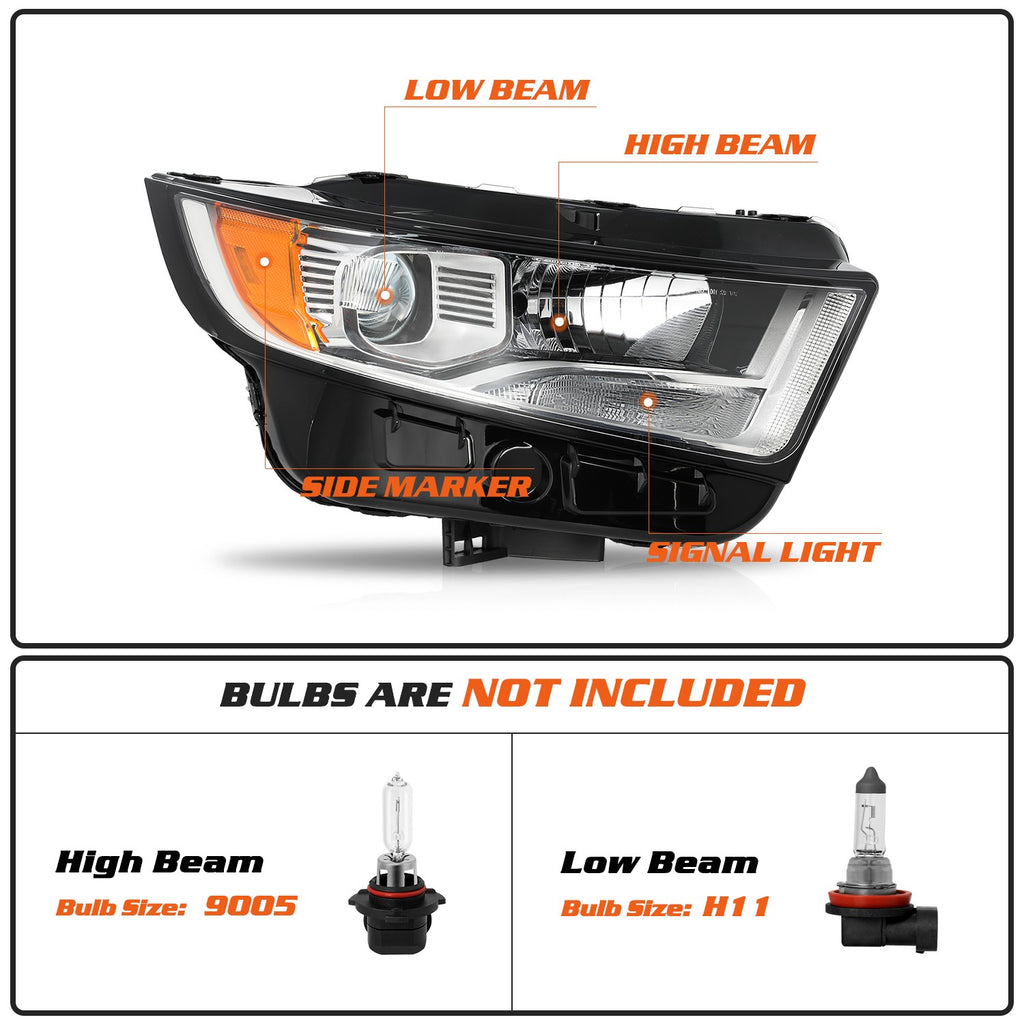 For 2015 2016 2017 2018 Ford Edge Halogen Type Right Passenger Side Headlight