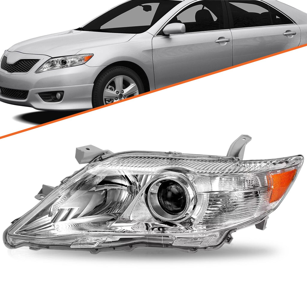 Driver Headlight Reflector For 2010-2011 Toyota Camry Sedan 4-Door Chrome Clear