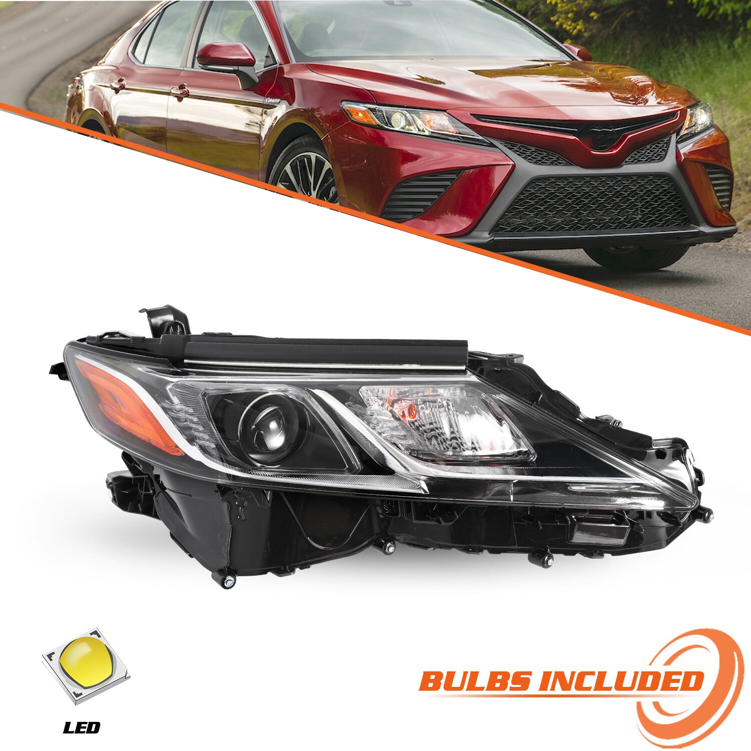 LED Projector Headlight for 2018-2023 Toyota Camry L LE SE Right Passenger Side