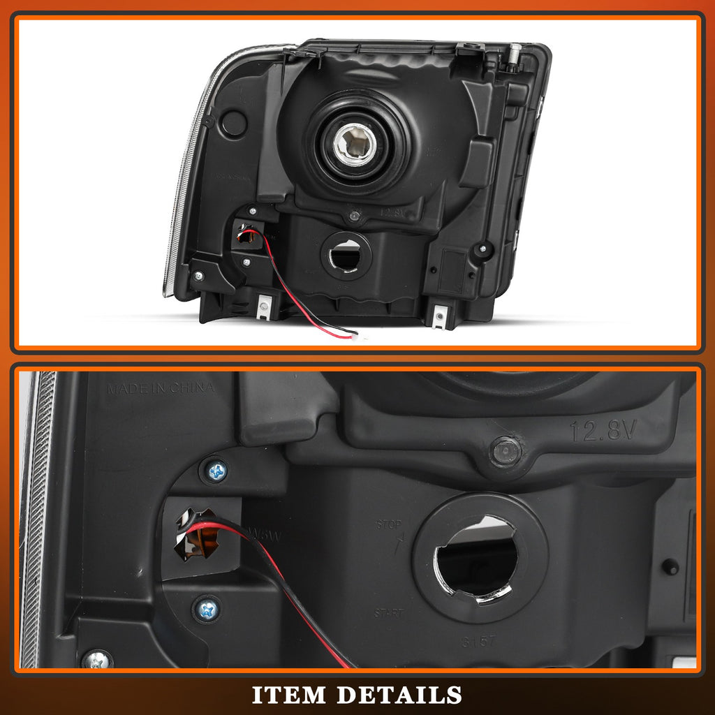 Fit For 2005-2007 Ford F250 F350 F450 F550 Super Duty LED DRL Headlights Lamps