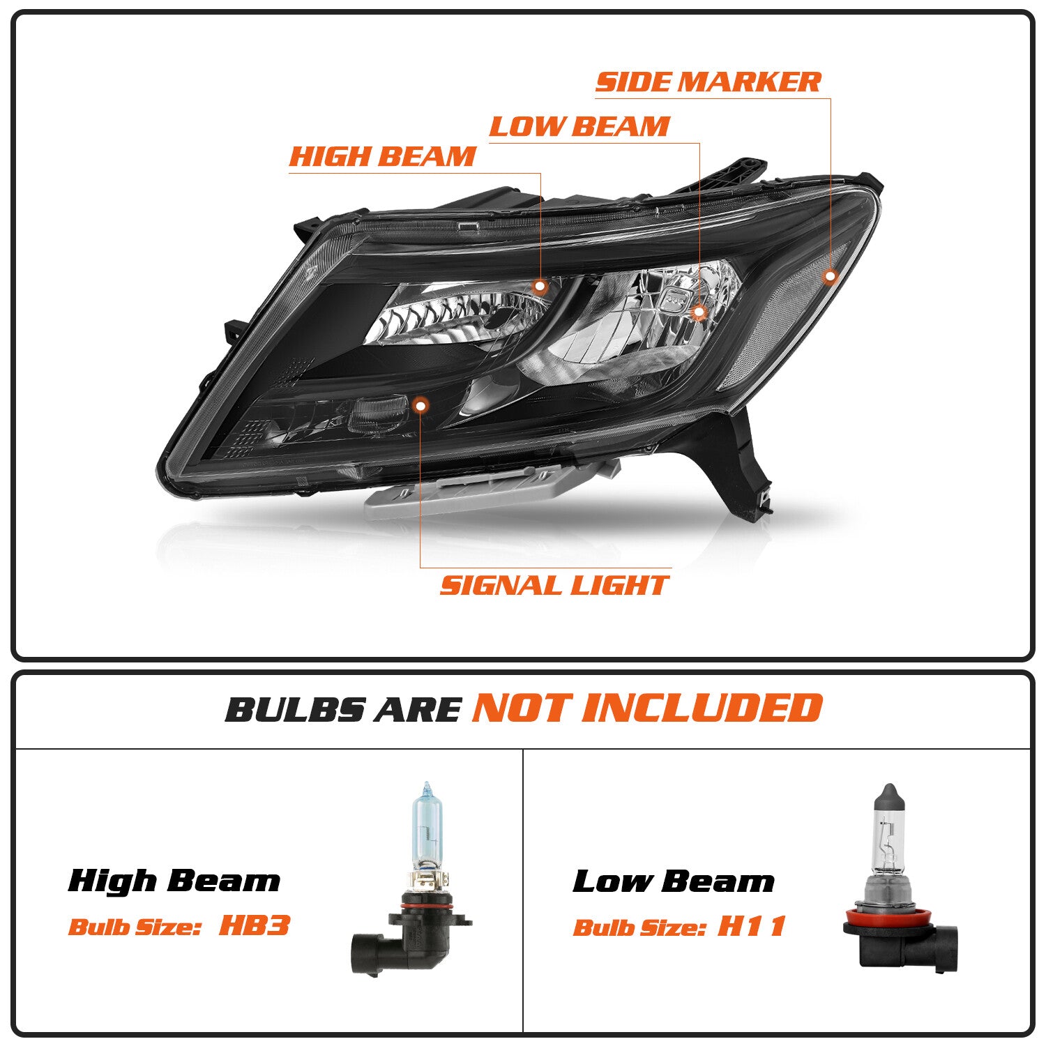 For 2013 2014 2015 2016 Nissan Pathfinder Black Headlights Headlamps Left+Right