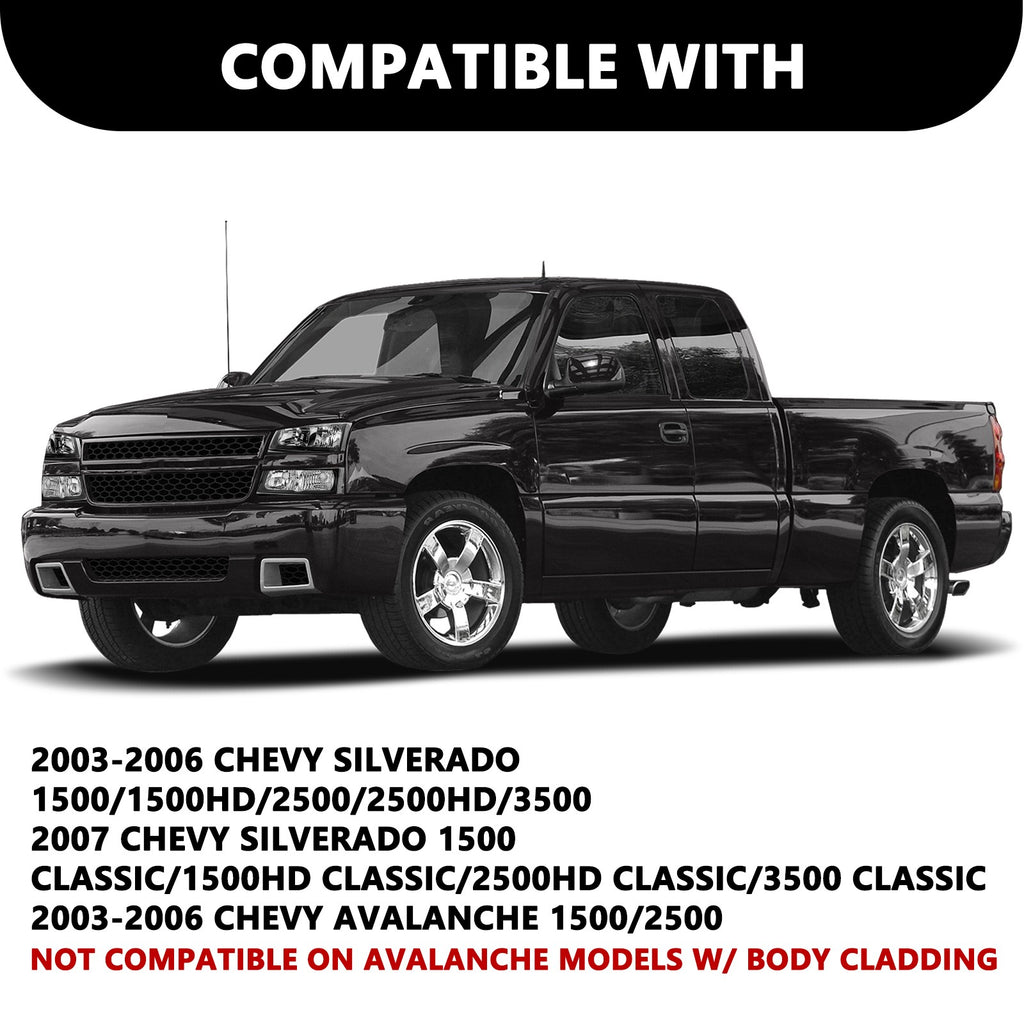 For 03-06 Chevy Silverado Avalanche Black Housing Clear Headlights Bumper Lamps