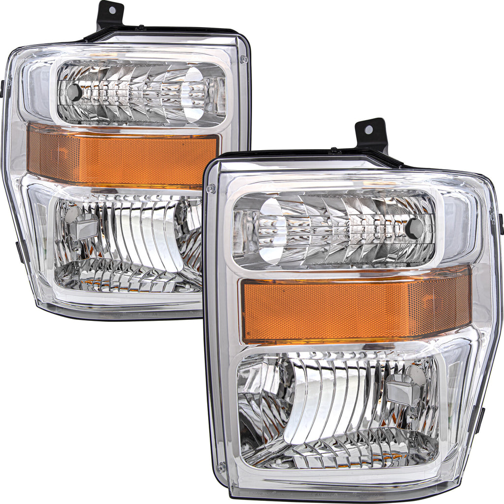 For 2008 -2010 Ford F250 F350 F450 Super Duty Pickup Headlights Lamps Pair LH+RH