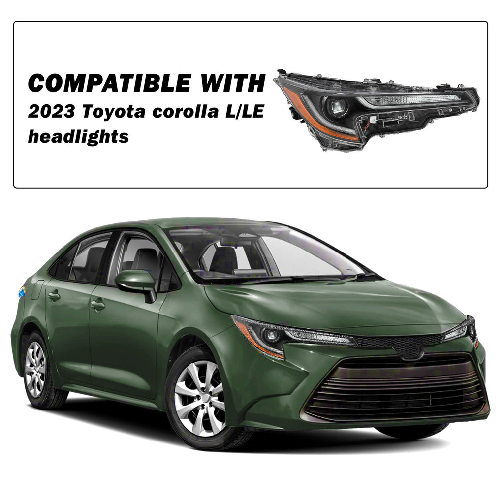 For 2023 2024 Toyota Corolla Base L | LE LED Projector Headlights W/ LED Bulbs