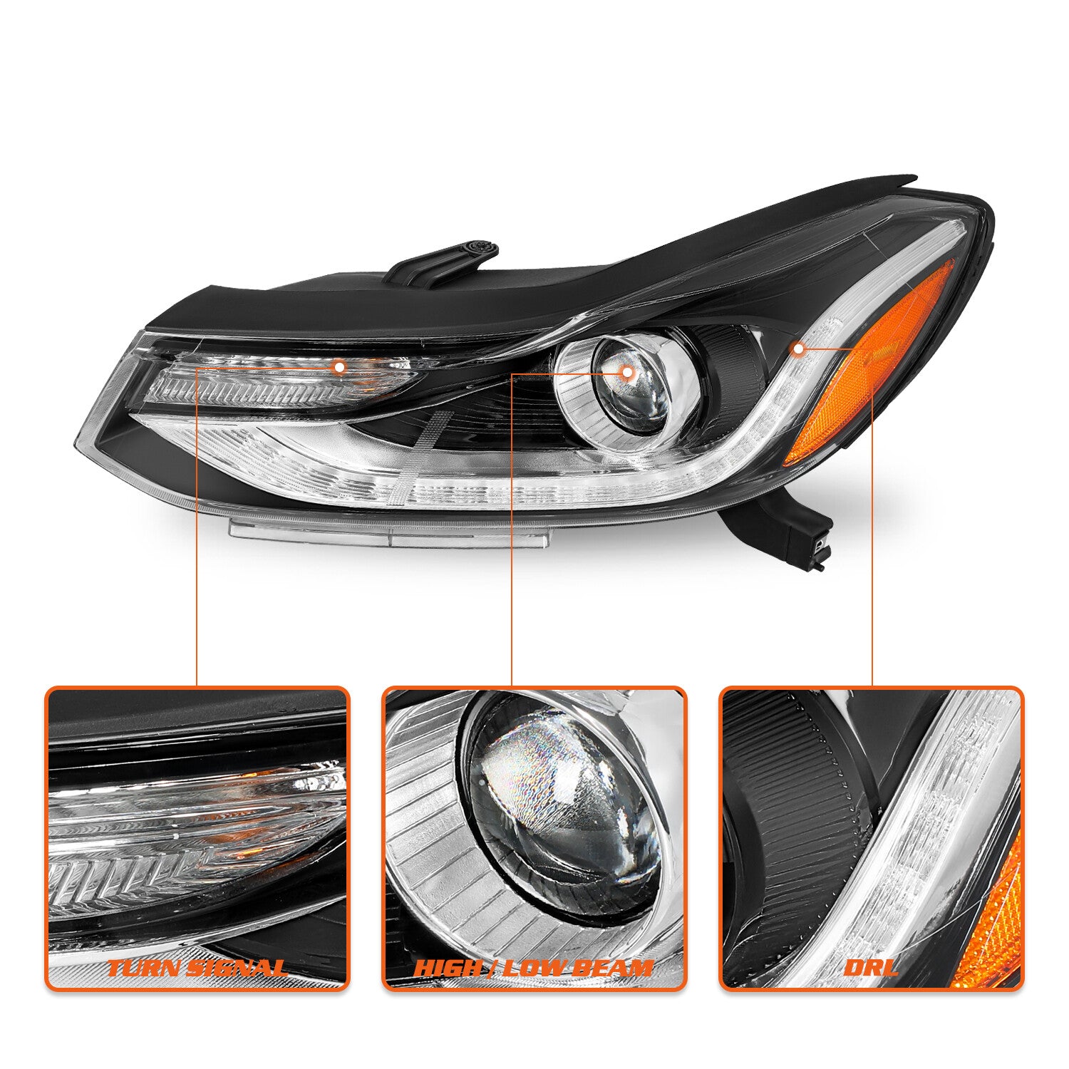Projector Headlight For 2017-2022 Chevy Trax Headlamp w/ LED DRL Left Side