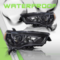 For 2014-2020 Toyota 4Runner 4DR Black Headlight Assembly Amber Corner Lamps Set