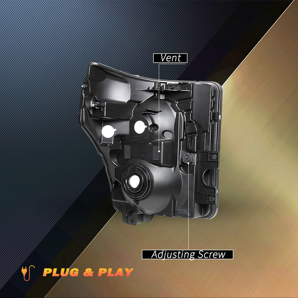 For 11-16 Ford F250 F350 F450 F550 Super Duty Pickup Chrome Headlights Lamps Set