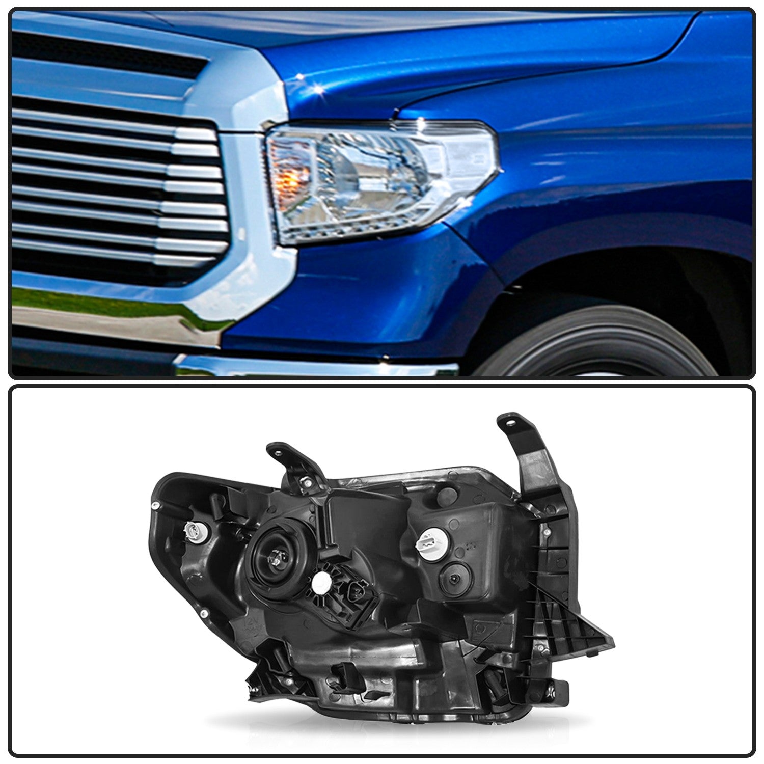 For 2014-2017 Toyota Tundra Headlight Pair With Level Adjuster 2Pc Set Headlamp