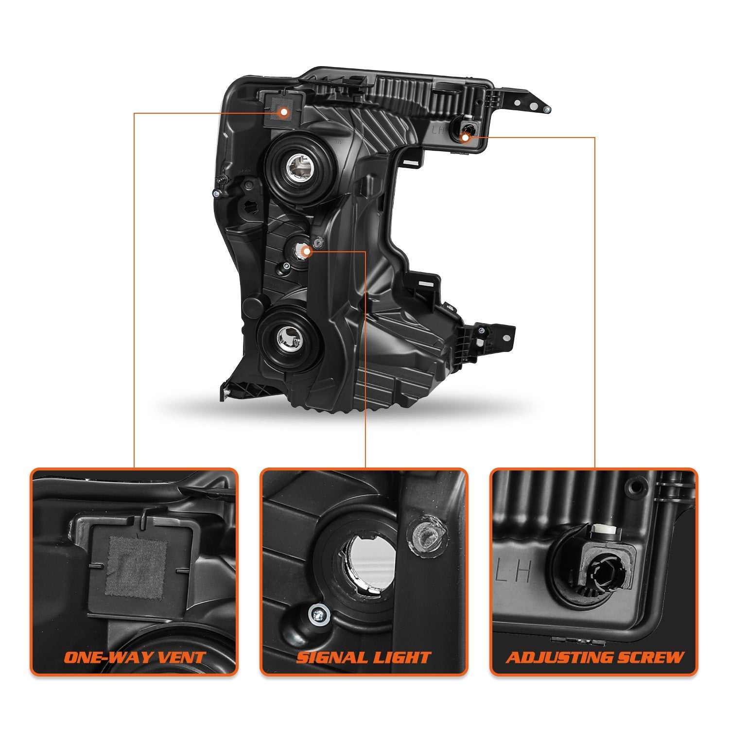 Halogen Headlights Black Left+Right For 2020-2022 Ford F250 F350 SuperDuty