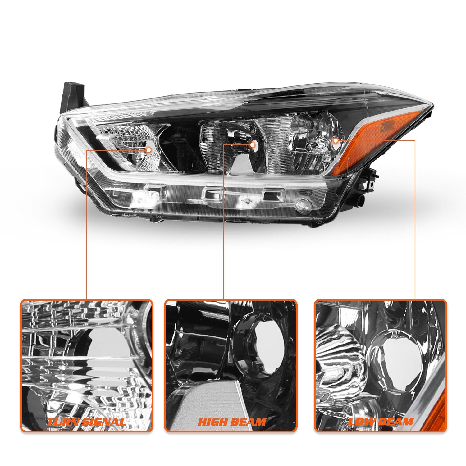 For 2017 2018 2019 2020 Nissan Kicks Halogen Left Driver Headlight Assembly Lamp