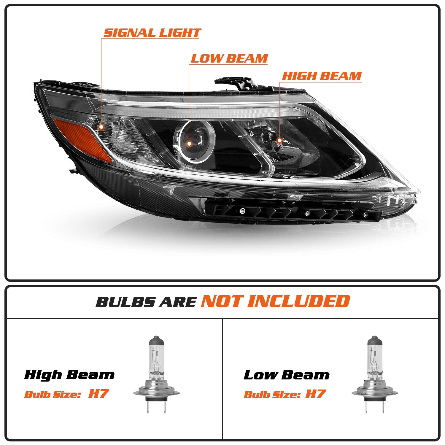 Headlight for 2014 2015 Kia Sorento LX LED DRL Projector Right Passenger Side
