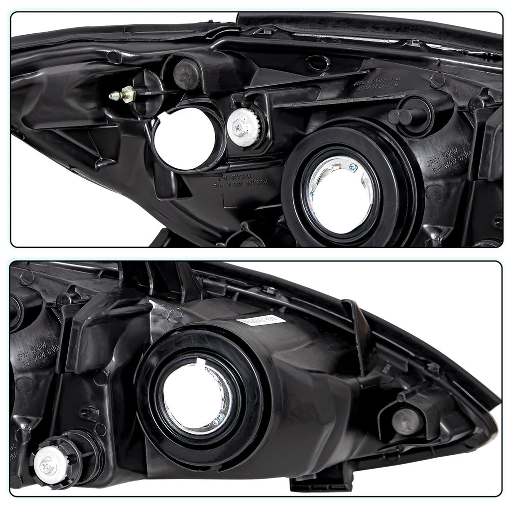 Headlights For 2002 2003 2004 Toyota Camry 4Dr Chrome Amber Headlamps Pairs L+R