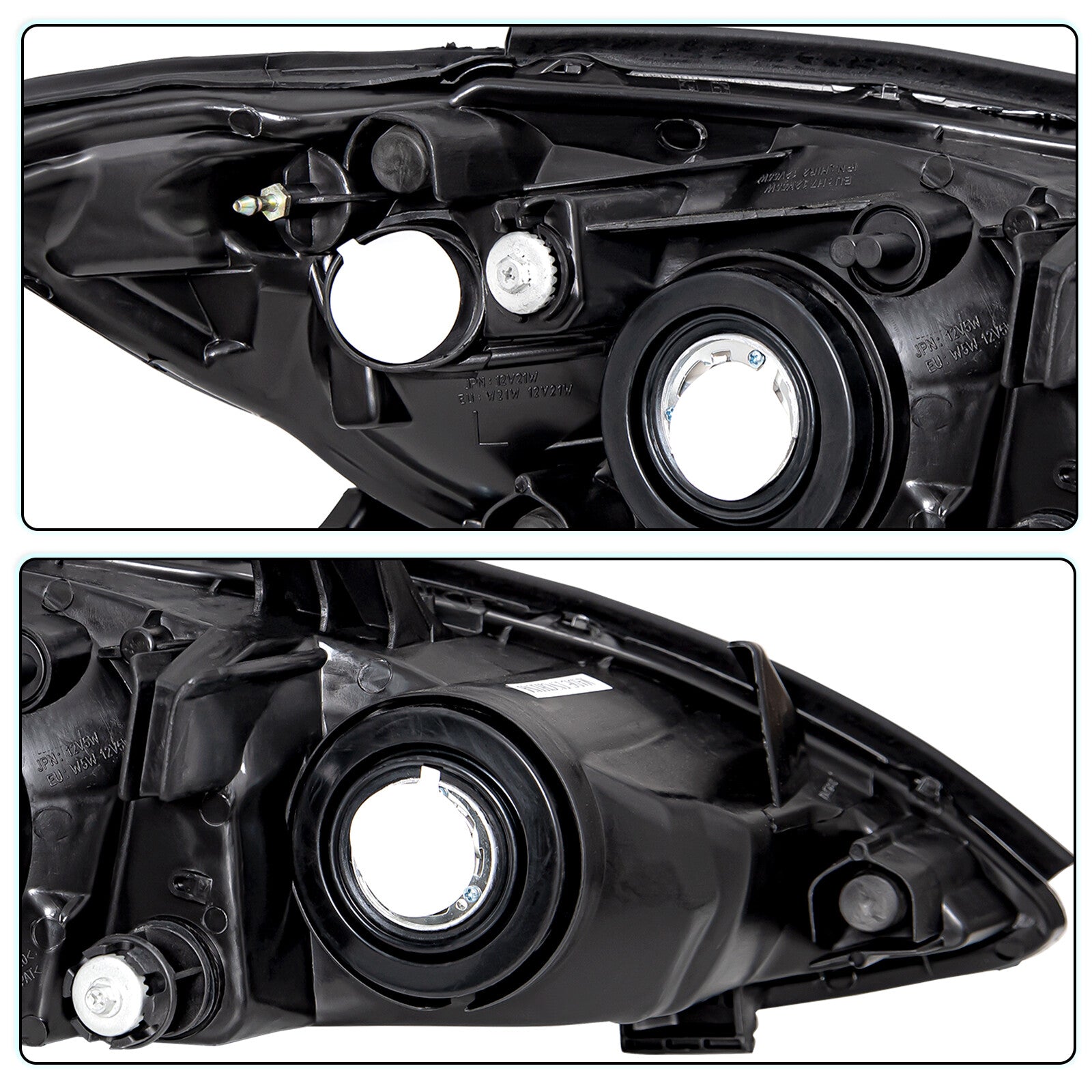 Headlights For 2002 2003 2004 Toyota Camry 4Dr Chrome Amber Headlamps Pairs L+R