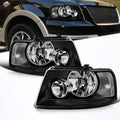 Pair Black Clear Housing Headlight Fit For 2003-2006 Ford Expedition W/Bulbs