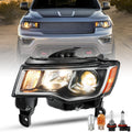 Chrome Trim Projector Halogen Headlight For 2017-2021 Jeep Grand Cherokee Left