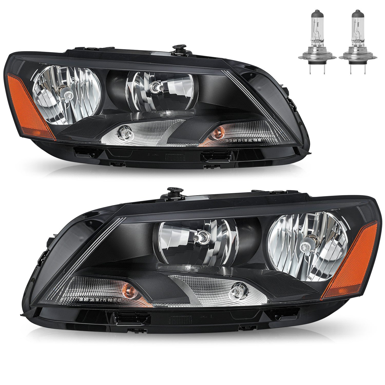Bulb+Black Housing For 2012-2015 Volkswagen Passat New Headlights Assembly LH+RH
