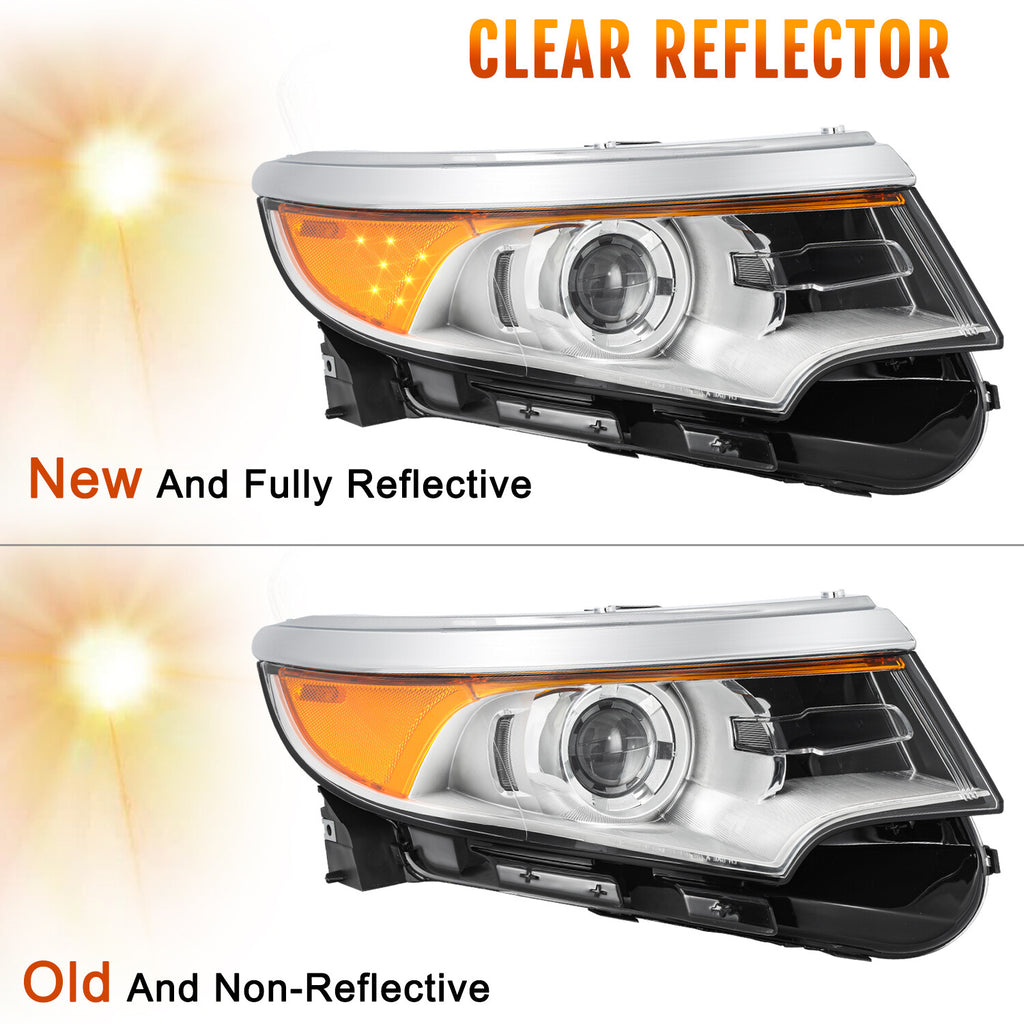 For 11-14 Ford Edge HID XENON Right Passenger Headlight W/O HID Bulb&Ballast