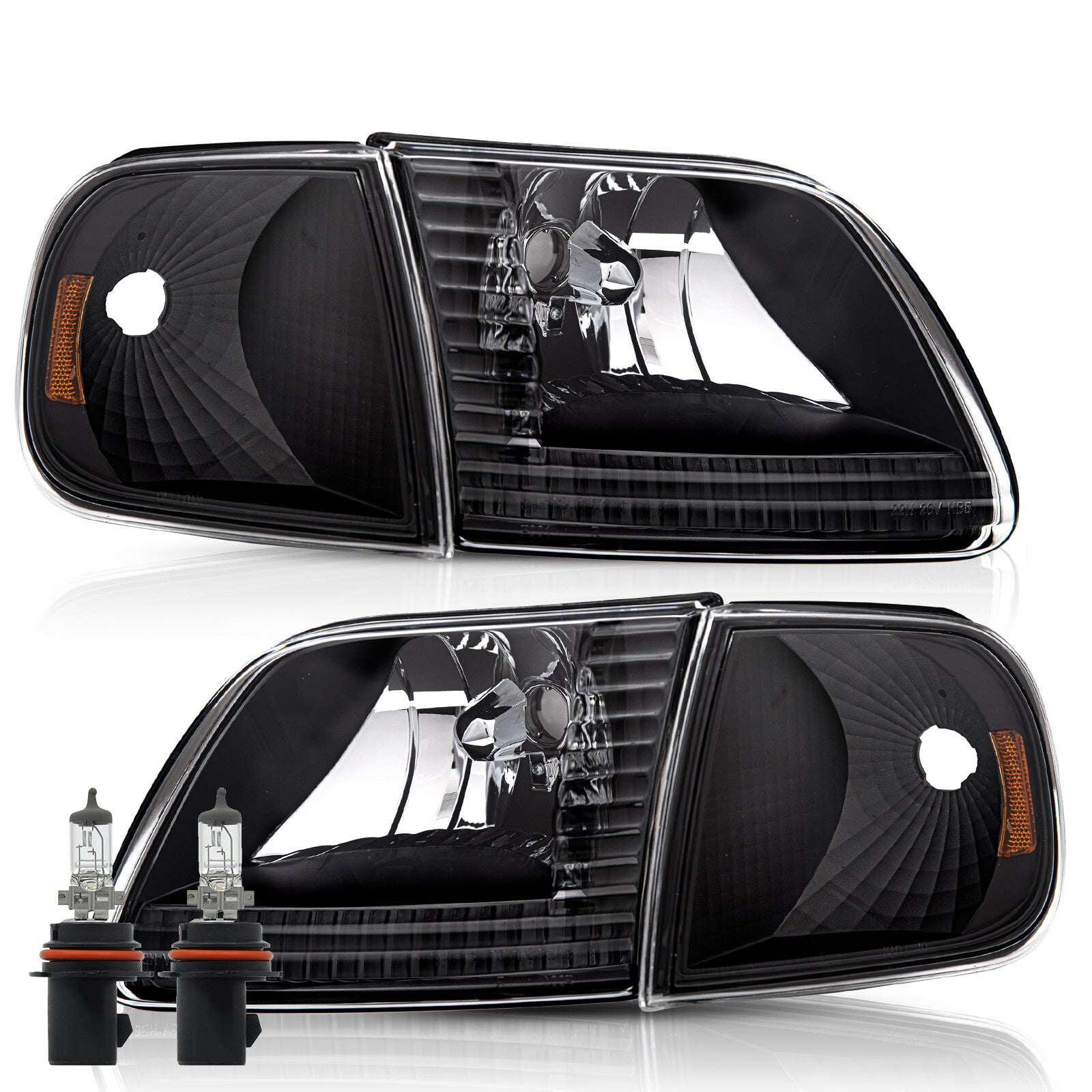 For 1997-2002 Expedition 1997-2003 Ford F150 Headlight Headlamp Pair