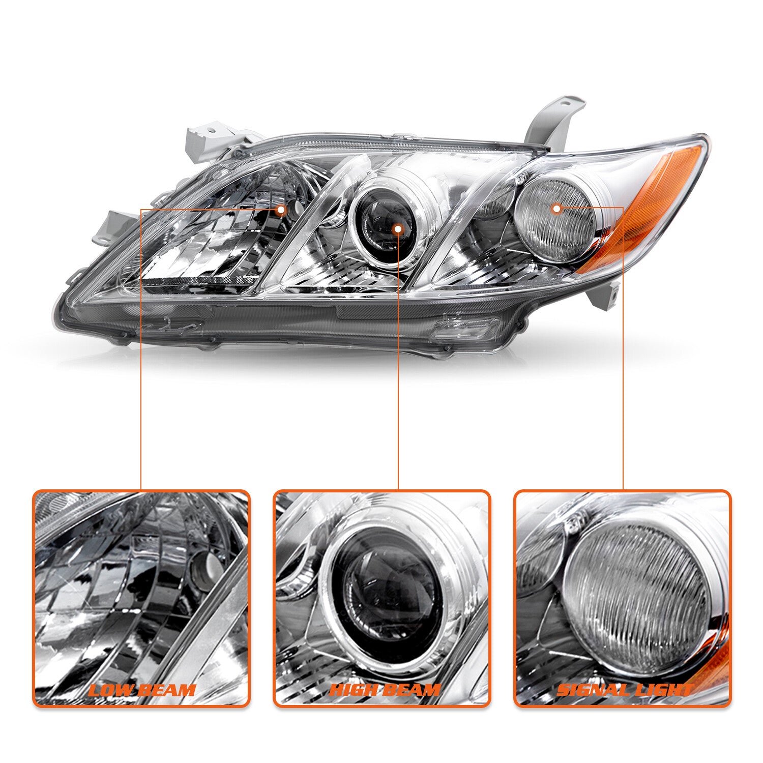 For 2007 2008 2009 Toyota Camry Headlight Replacement Headlights Assembly LH&RH