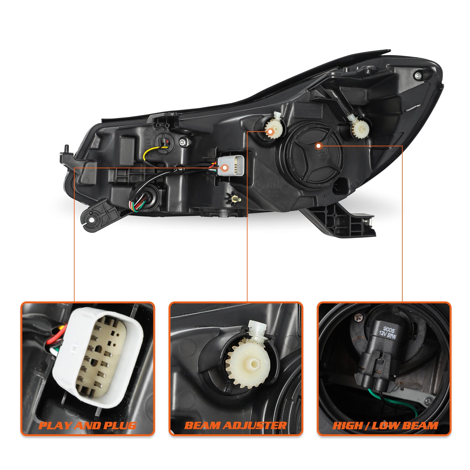 For 2017-2022 CHEVY TRAX Projector Headlight w/ LED DRL Headlamp Right Side w/ B