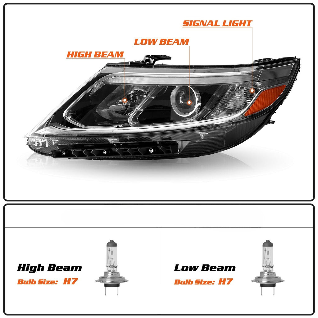 For 2014 2015 Kia Sorento EX SX LED DRL Projector Headlights Assembly w/bulbs