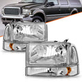 For 99-04 Ford Super Duty F250/350/450/550/ 00-04 Excursion Headlights 4PCS