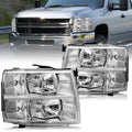 Chrome Headlights For 2007-2014 Chevy Silverado 1500 2500HD 3500HD Assembly Sets